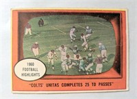 1961 Topps Colts Unitas Completes 25 TDs