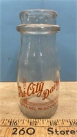 Tri-City Dairy (Durand, Wi) Cream Bottle
