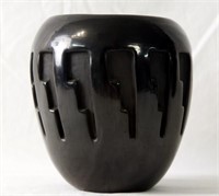 Frances Salazar Santa Clara carved black Vase