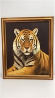 Original painting of Tiger signed Kleeman, 19x23