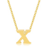 Goldtone Initial Small Letter X Necklace