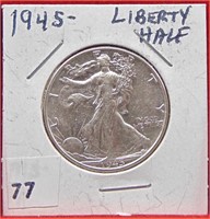 1945 Walking Liberty Half Dollar, AU
