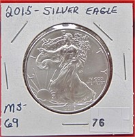 2015 Silver Eagle, 1 Troy Ounce, .999, MS