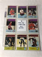 8 -1975-76 OPC All-Stars Hockey Cards