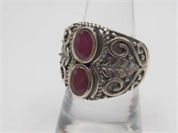 .925 Sterling Silver Natural Ruby Ring