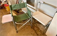 Folding lawn chair with pockets