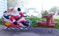 1970 Empire Santa Claus in sleigh w/ two reindeer
