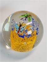 Murano Style Art Glass Paperweight 3.5"H