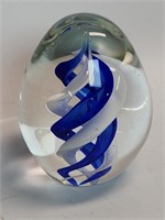 Murano Style Art Glass Paperweight 4.5"H