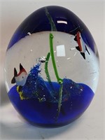 Murano Style Art Glass Paperweight 4"H