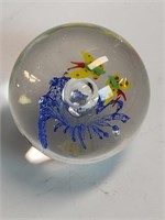 Murano Style Art Glass Paperweight 2.5"H