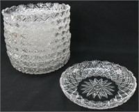 Set of 10 Cut Crystal/Glass Starburst Plates
