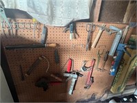 Wall of tools & hedge trimmer