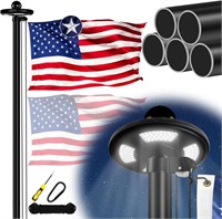 XIFAN Flag Pole Kit with Solar Light  20 FT