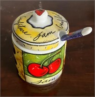 Jam jar with spoon