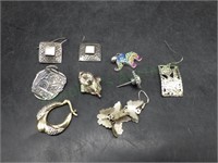 14K Gold Earring & Sterling Silver Scrap Lot