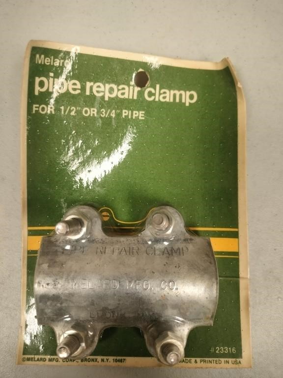 (New) Melard pipe repair clamp FOR 1/2" OR 3/4"
