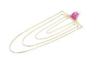 9ct Yellow gold Spider chain brooch