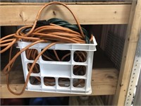 Crate, Extension Cords, String Trimmer Cord, Etc