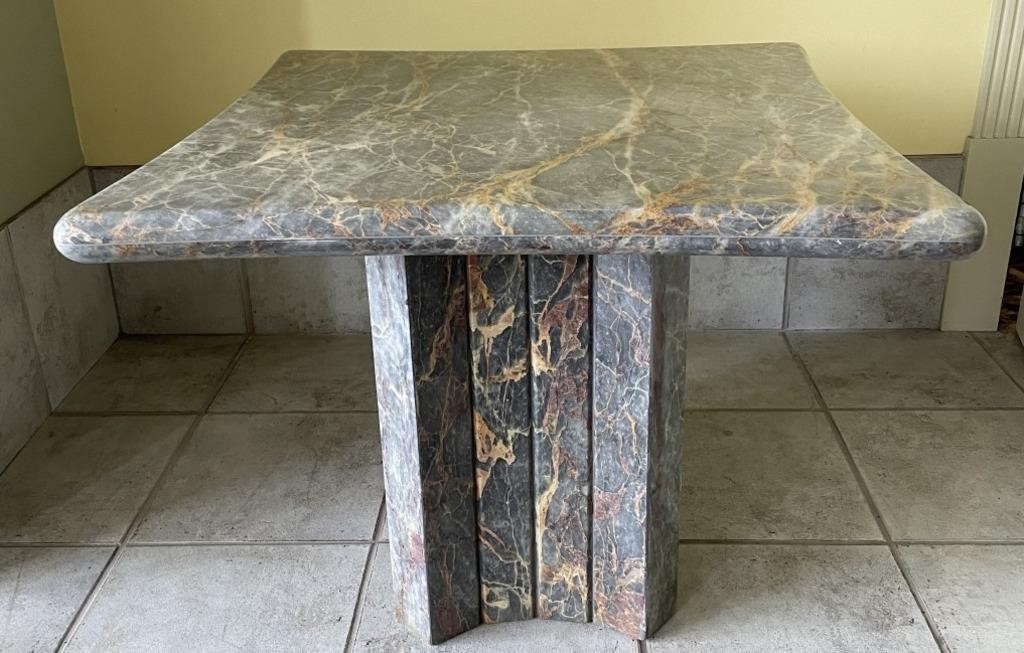 Italian Green Marble 2 Pc. Side Table