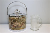 Vintage Ice Bucket & Tuscany Glass