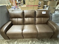 Tan leather sofa w/ recliner ends