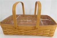 Longaberger Basket with Divider Tray 18"L