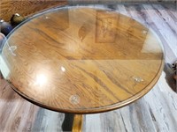 Solid Wood Table - Glass Top