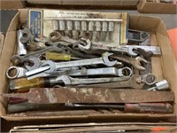 Wrenches, file, socket set