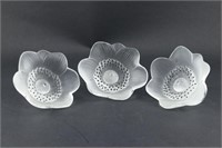 3 Lalique "Anemone" Paperweight/Sculpture