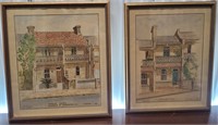 2 Signed Architectural Etchings, A. Bakker