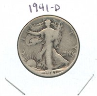 1941-D Walking Liberty Silver Half Dollar