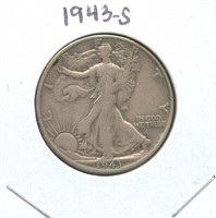 1943-S Walking Liberty Silver Half Dollar
