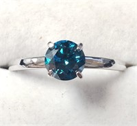 $4000 10K  Treated Blue Diamond (0.95Ct,I1) Ring