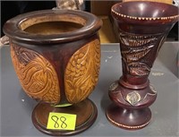 2-wood vases