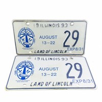 '93 IL Brookfield Centennial License Plate Set #29
