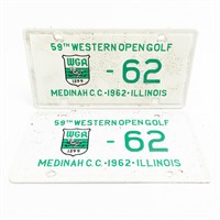1962 Illinois 59th Western Open license plate Set