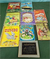 9 vintage childrens books. A little golden book,