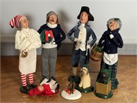 Four Byers Choice Carolers & Accessories