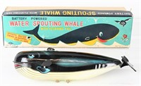 JAPAN BATTERY OP WATER SPOUTING WHALE w/ BOX