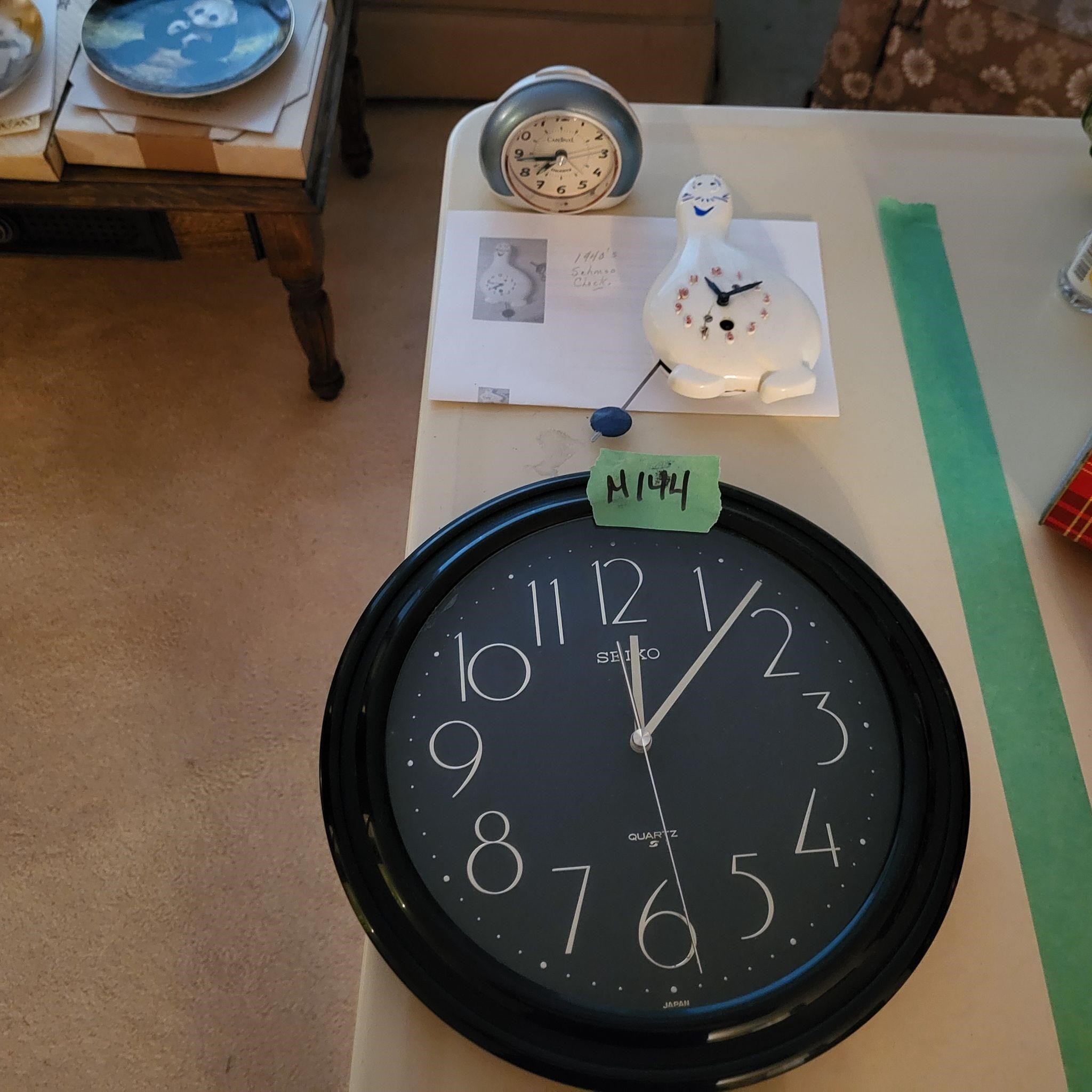 M144 1940s Schmoo Clock and other clocks