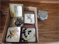 Pins, Necklace, Trinket Box
