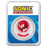 1 Oz Silver Round Sonic - Knuckles Colorized