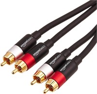 (N) Amazon Basics 2 RCA Audio Cable for Amplifier,