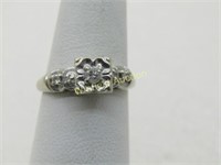 Vintage 14kt Diamond Engagement Ring, Sz. 6, 1940'