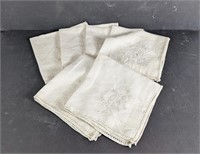 1930's Embroidered linen Table Napkins