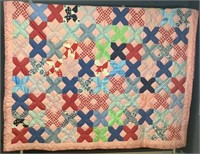 Vintage Colorful Crisscross Quilt