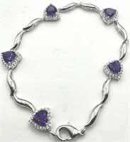 Amethyst and Sterling Bracelet