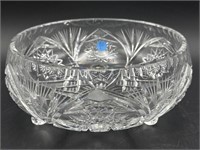 LARGE FOOTED CUT GLASS BOWL