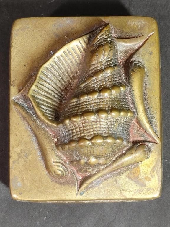 Brass Sea Shell Trinket Box